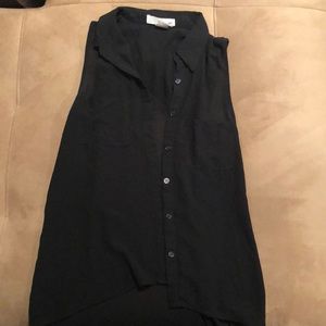Sheer tank top button up